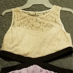 Flora lace, two tone skater dress